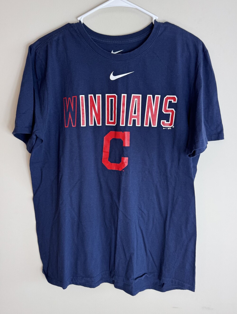 Nike The Nike Tee Cleveland Indians Large Navy Cotton T-shirt